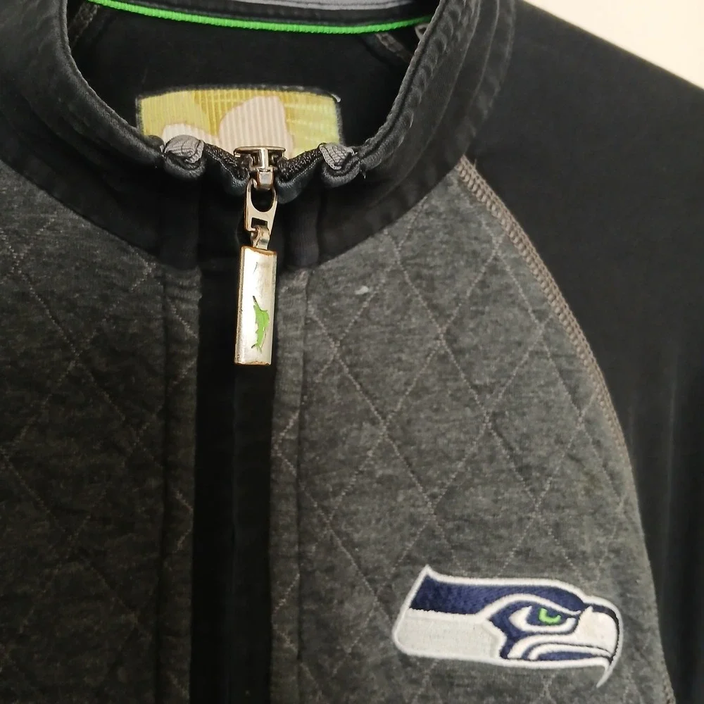 Tommy Bahama Seattle Seahawks Pullover Football NFL Mens Small Gray 1/4 Zip Mock